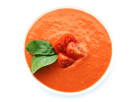 Лесна и бърза доматена крем супа с домати от консерва, сирене рикота и босилеково песто - снимка на рецептата